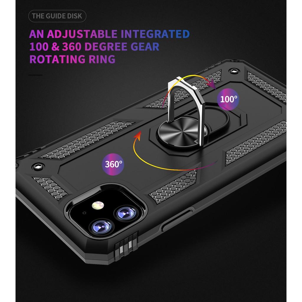 Ốp lưng cho iPhone 11 chống sốc 2 lớp kèm nhẫn iring làm giá đỡ