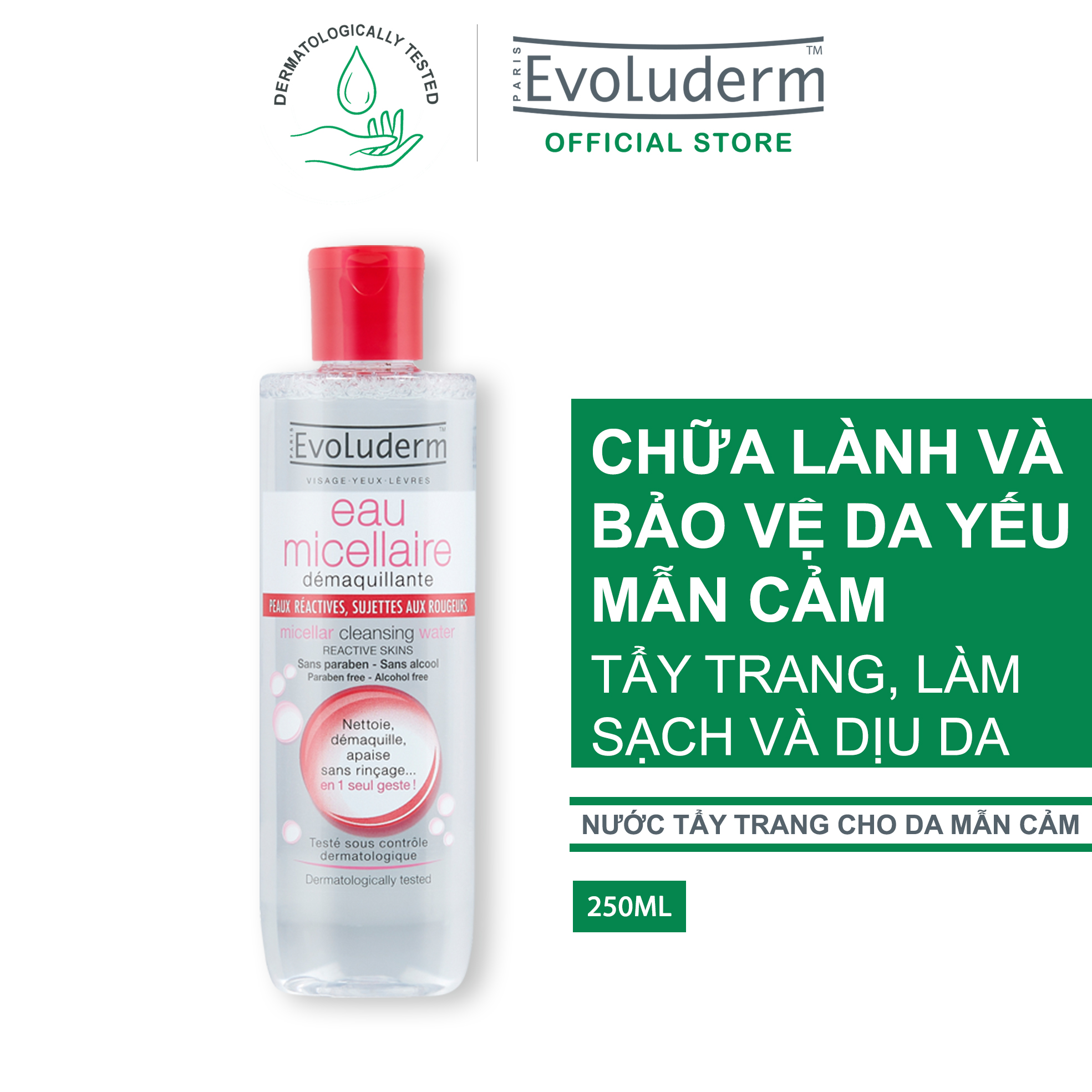 Nước tẩy trang dành cho da mẩn cảm dễ kích ứng 250ml