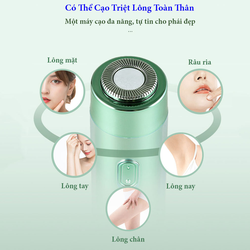 Máy Cạo Triệt Lông Đa Năng Cầm Tay Mini, Cạo Lông Tơ Lông Toàn Thân cho Nữ Hàng Cao Cấp - Hàng Chính Hãng