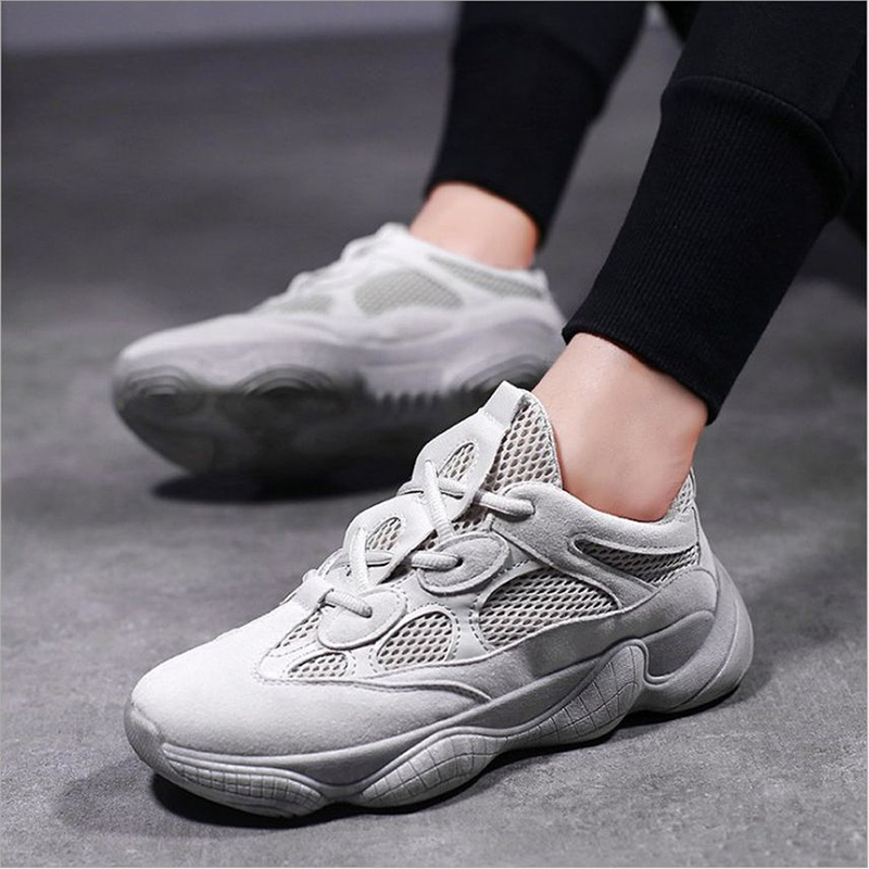 Men'S Sneaker Mesh Matte Leather Breathable Soft Casual Coconut Running Shoes