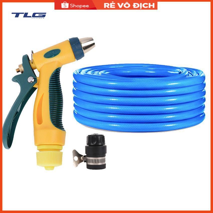 Bộ dây vòi xịt nước rửa xe,tưới cây tăng áp 3 lần 3-5m (nối nhựa đen 713-2)