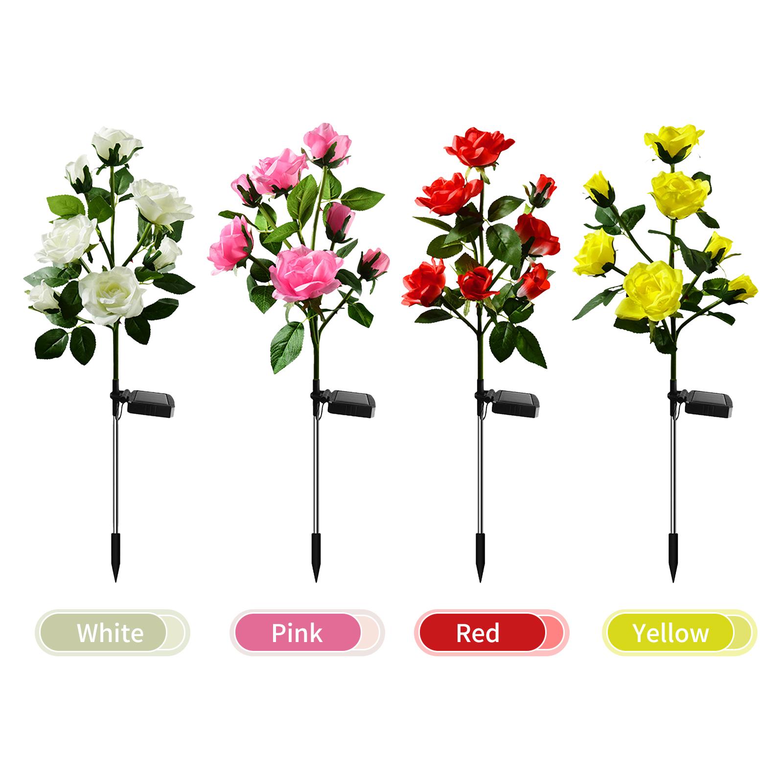 Đèn LED hoa năng lượng mặt trời thay đổi 7 màu, trang trí cảnh quan sân vườn ngoài trời