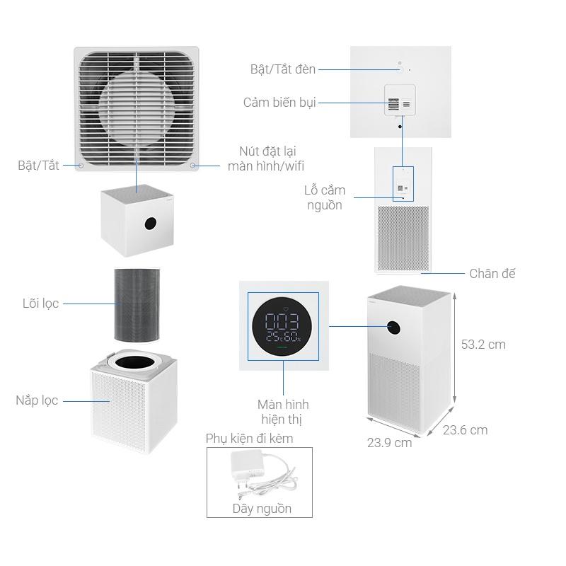 Máy lọc không khí Xiaomi Smart Air Purifier 4 Lite Bản quốc tế - Hàng chính hãng