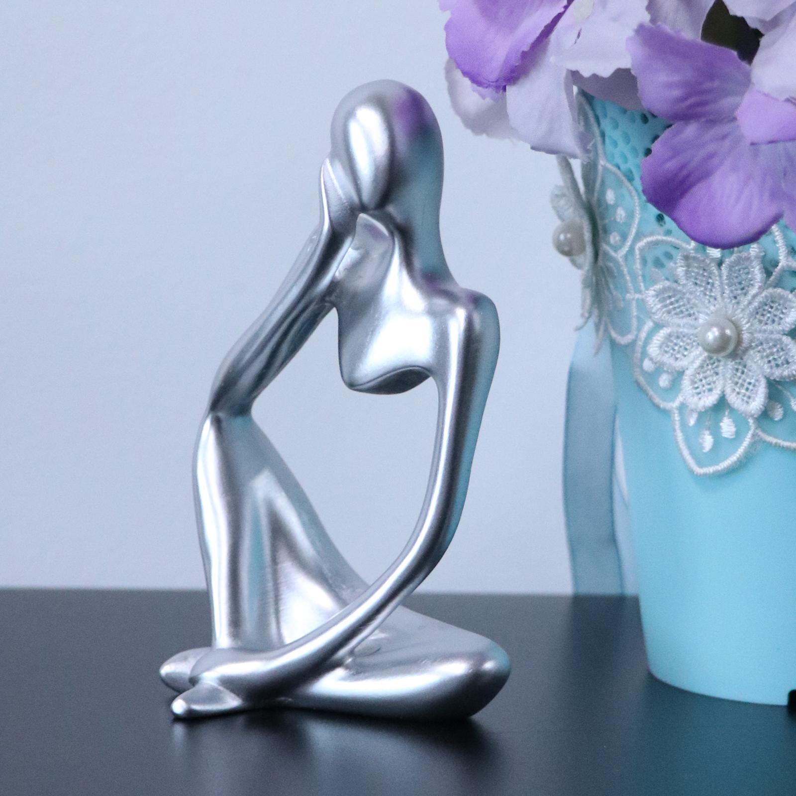 4pcs Resin Thinker Sculpture Figurine Statue for Tabletop Decoration