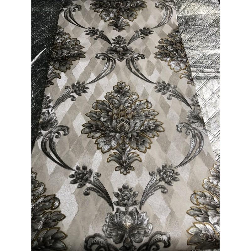 Giấy dán tường thô lụa cao cấp khổ 53cm*10 mét chưa sẵn keo hoa văn in lụa vân nổi sang trọng