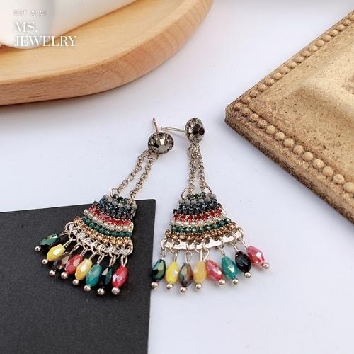 Khuyên Tai Bạc S925 Chế Tác Thủ Công Ms Jewelry Phong Cách Cổ Điển Vintage Hàn Quốc