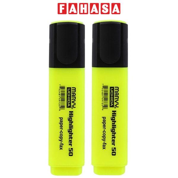 Vỉ 2 Bút Dạ Quang - Marvy HL50 - Fluorescent Yellow