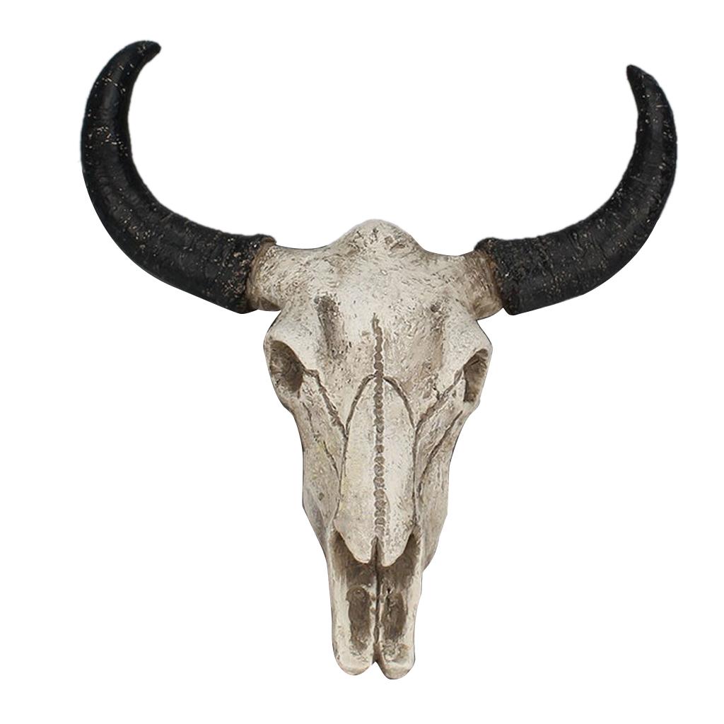 Resin Animal Head Wall Mount, Hanging Wall Sculpture Home Decor,Bull Head