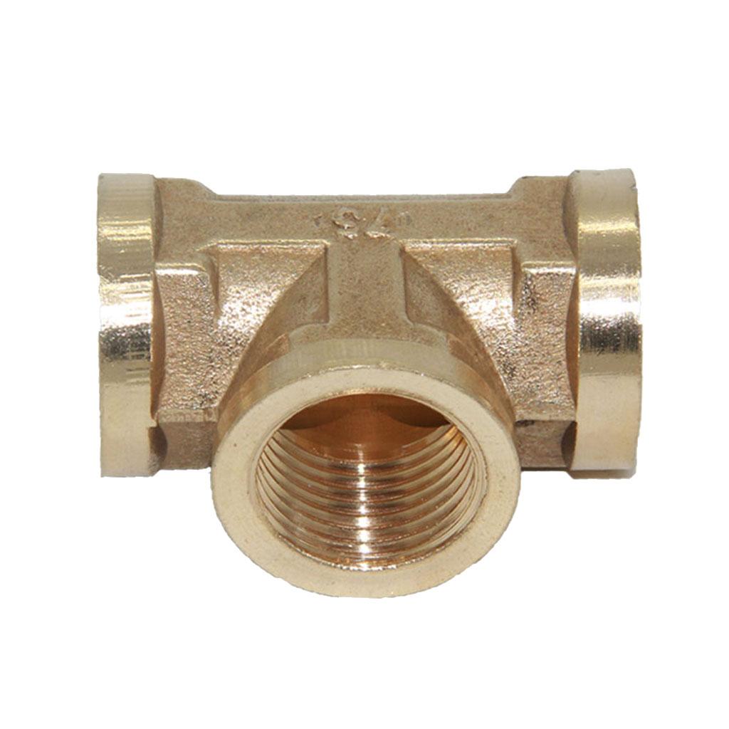 1/2'' Brass Pipe 3 Way Thread Fitting Coupler Connector DN15