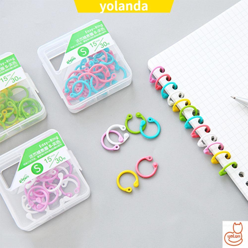 ☆YOLA☆ Calendar Easy Ring Circle Scrapbook Clips Loose Leaf Ring Notebook Craft Keychain Album Hinged Binder