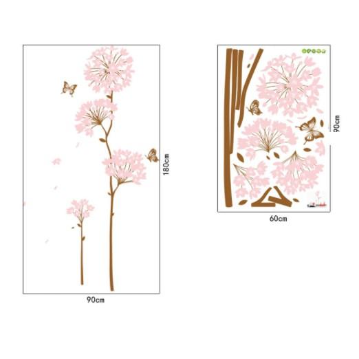 Decal trang trí tường Hoa và bướm xinh