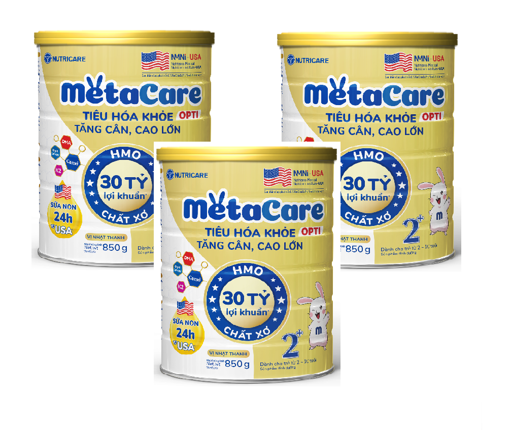 Combo 3 lon Sữa Công thức MetaCare Opti 2+ lon 850g