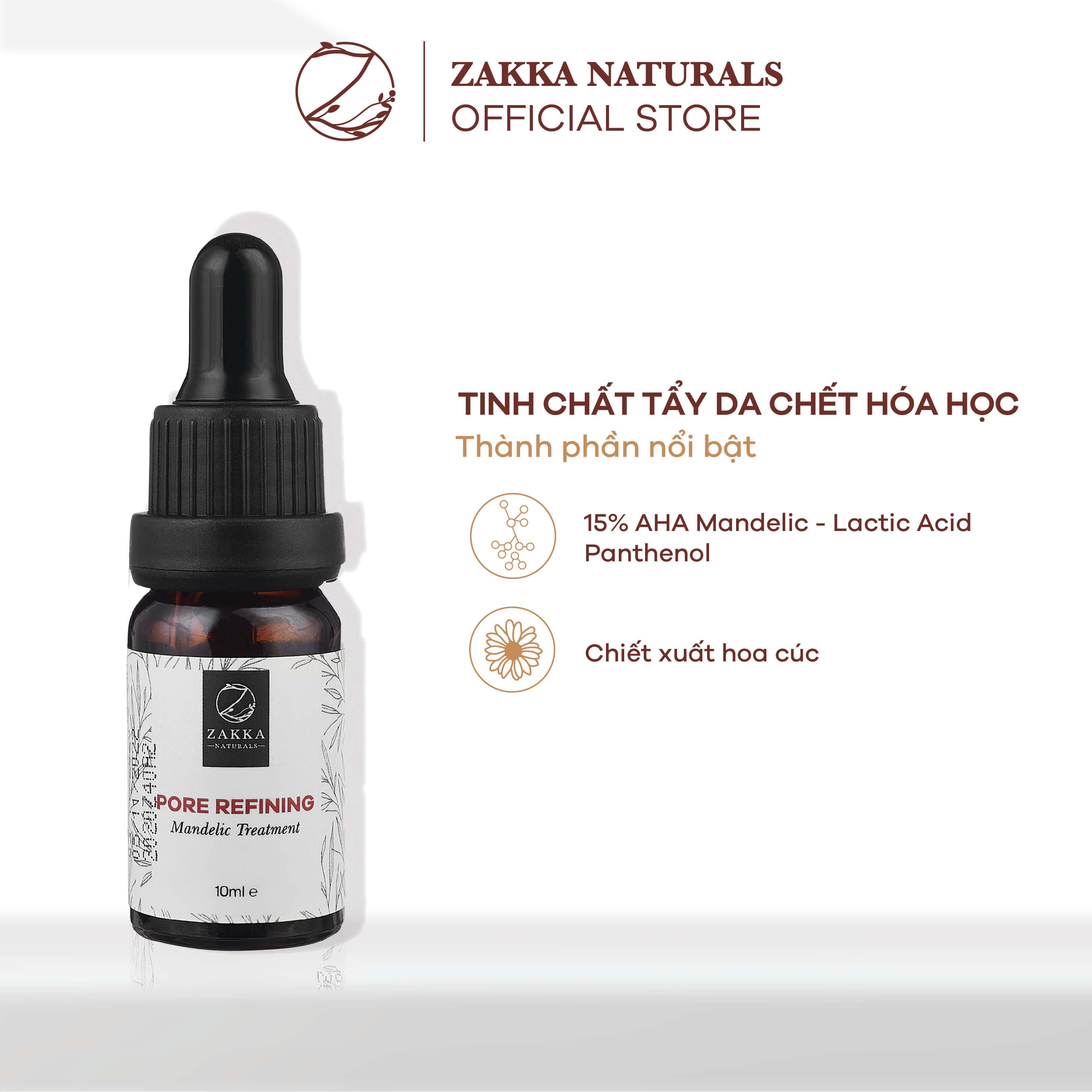 Serum (Tinh chất) Mandelic Giảm Mụn, Mờ Thâm, Tẩy Tế Bào Chết Hoá Học 10ml