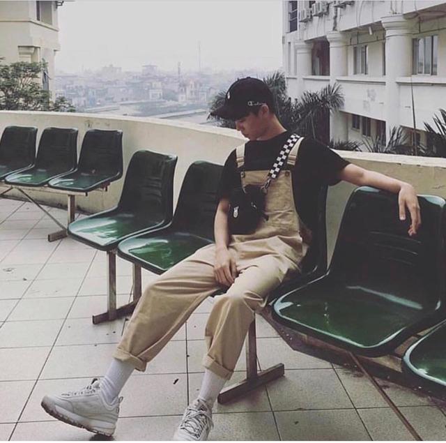 Baggy Yếm kaki Đen, Tan