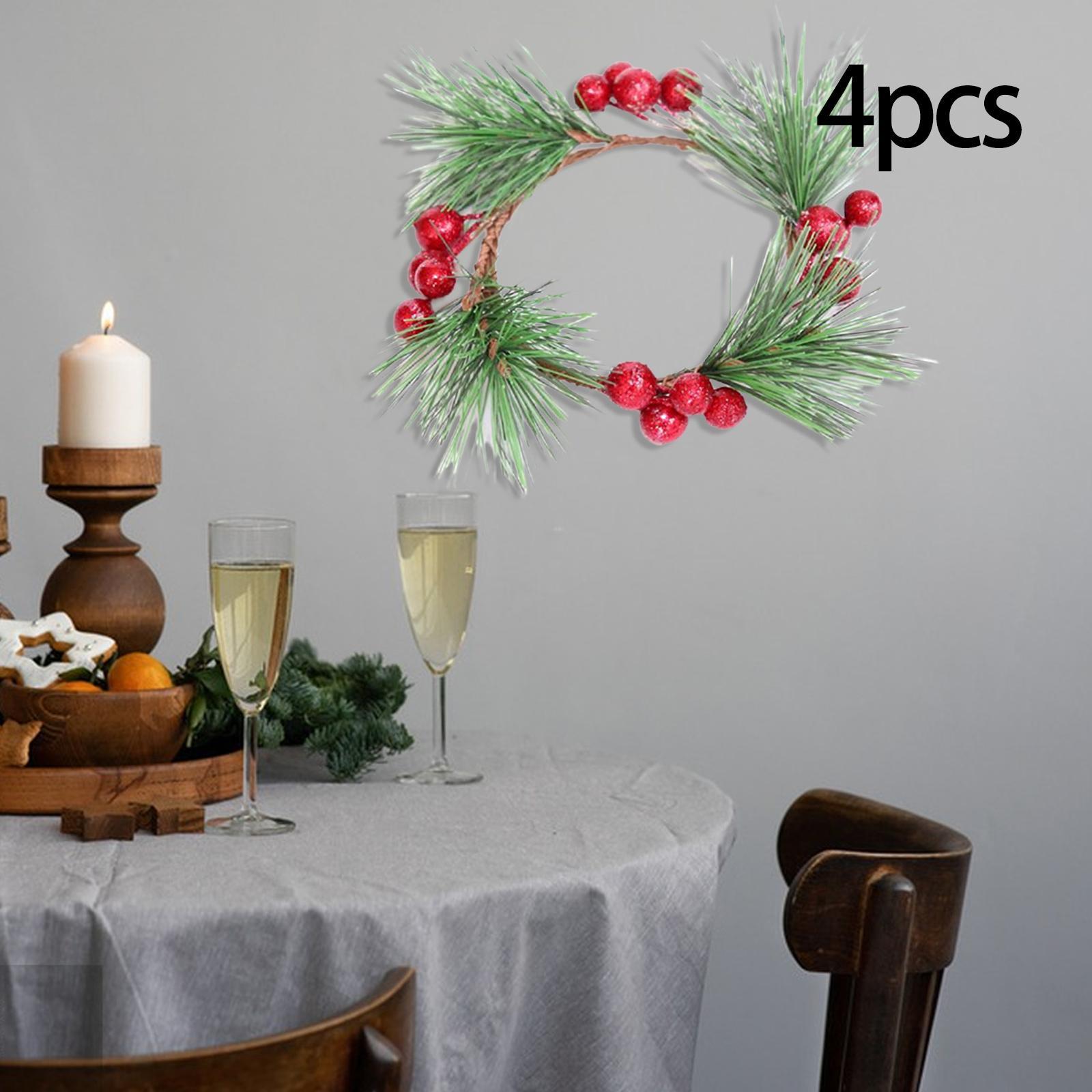 4x Candle Wreaths Candle Holder Stand Candle Garland for Home Party