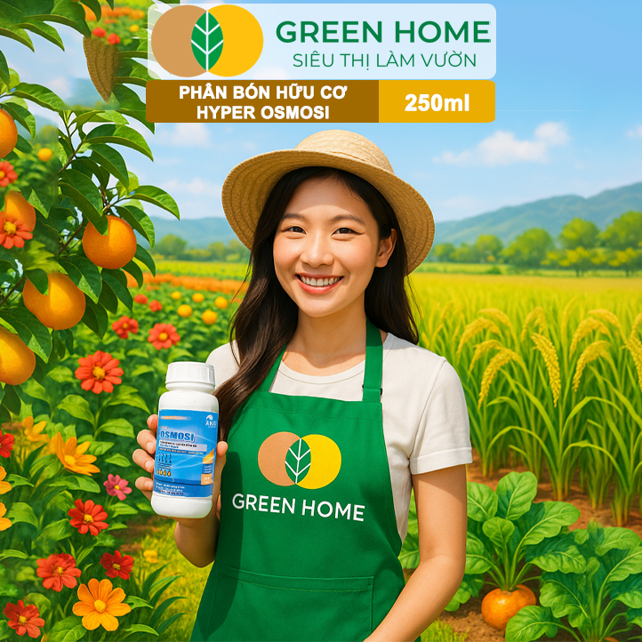 Phân Bón Hữu Cơ Hyper OSMOSI GreenHome, Chai 250ml, Thấm Sâu Nhanh, Tăng Hiệu Quả Hấp Thụ Dinh Dưỡng