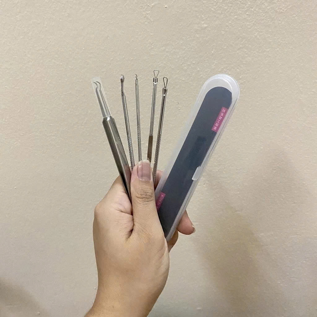 BỘ DỤNG CỤ NẶN MỤN 5 CÂY CÓ HỘP ĐỰNG - Hàng chính hãng