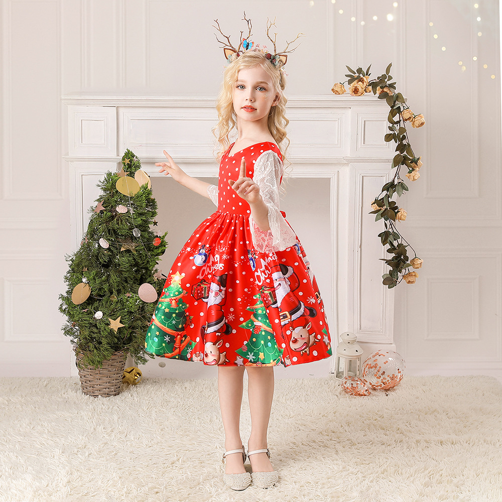 Đầm váy công chúa cho bé gái diện noel giáng sinh lễ tết năm mới