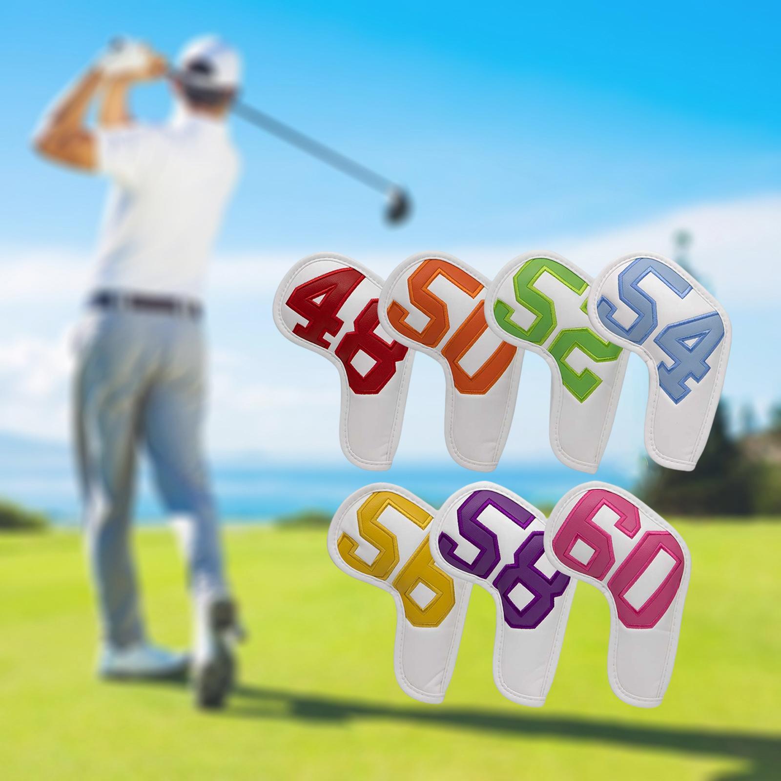 Golf Club Iron Head Covers, 7 pcs Golf Headcover Set, Thick Synthetic Leather Golf Iron Head Covers Set Fit Most Brands Irons