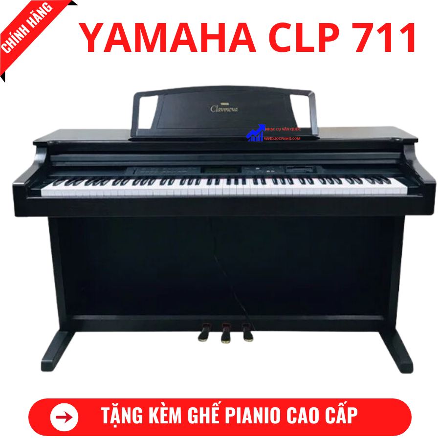 Đàn Piano Điện Yamaha CLP 711 + Tặng Kèm Ghế Piano Cao Cấp   +  Khăn Phủ Đàn