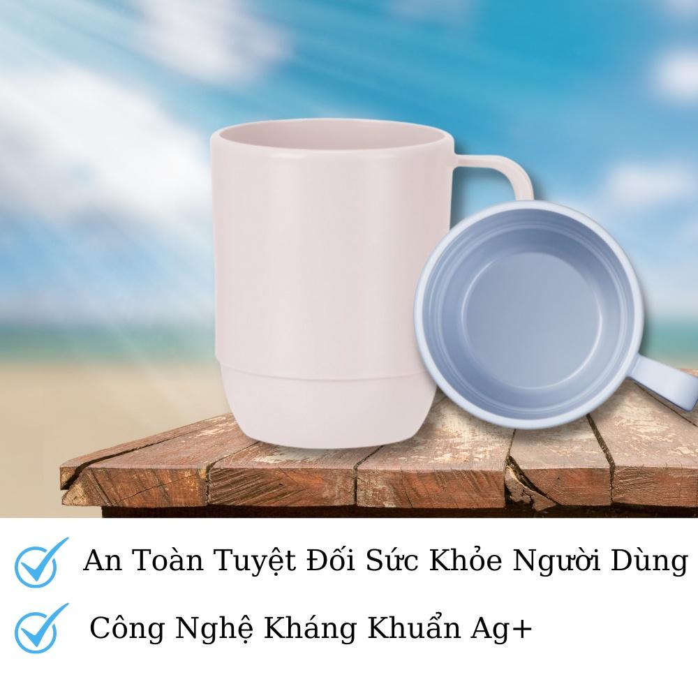 Cốc uống nước giữ nhiệt nhựa 350ml cao thấp cao cấp cho bé cute dễ thương inochi cao cấp