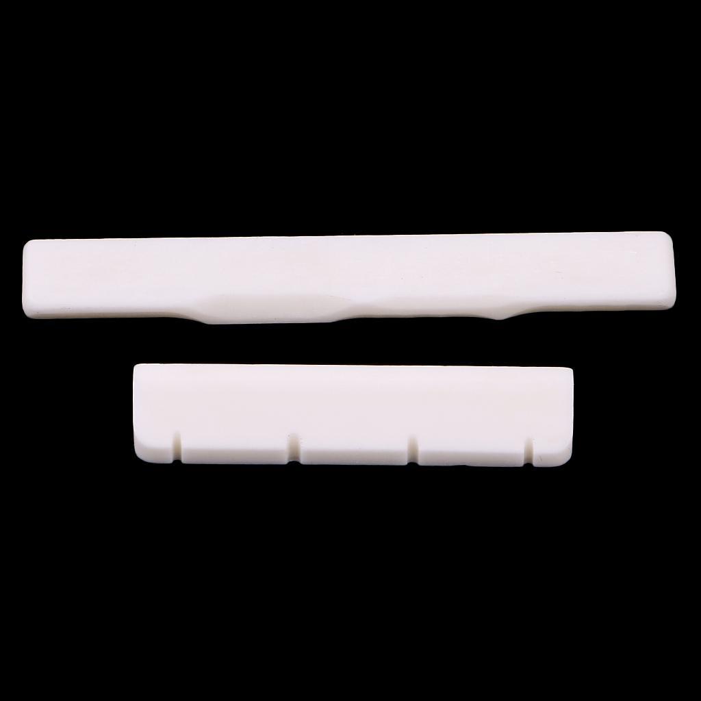 Instrument Guitar Bridge Parts Saddle Nut Set Slotted for Ukulele Accessory