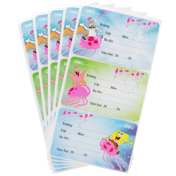 Nhãn Vở Học Sinh 3 Ô - Deli CA904 (15 Nhãn)