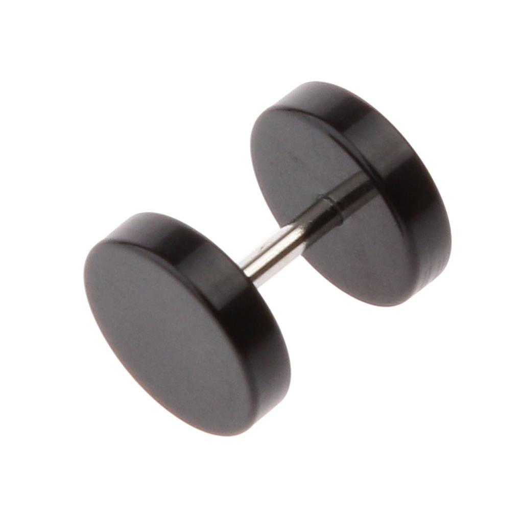 Of 4,6,8,10mm Stainless Steel Ear Earrings Ear Stud Black Unisex