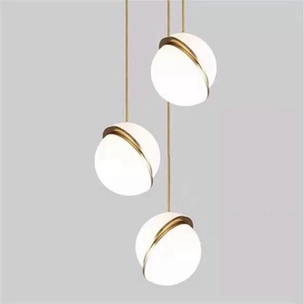 Đèn thả tròn 2 nửa cách điệu tư thế Bắc Âu, xây dựng hiện đại, vương quyền - khuyến mãi kèm theo bóng led DT DDT