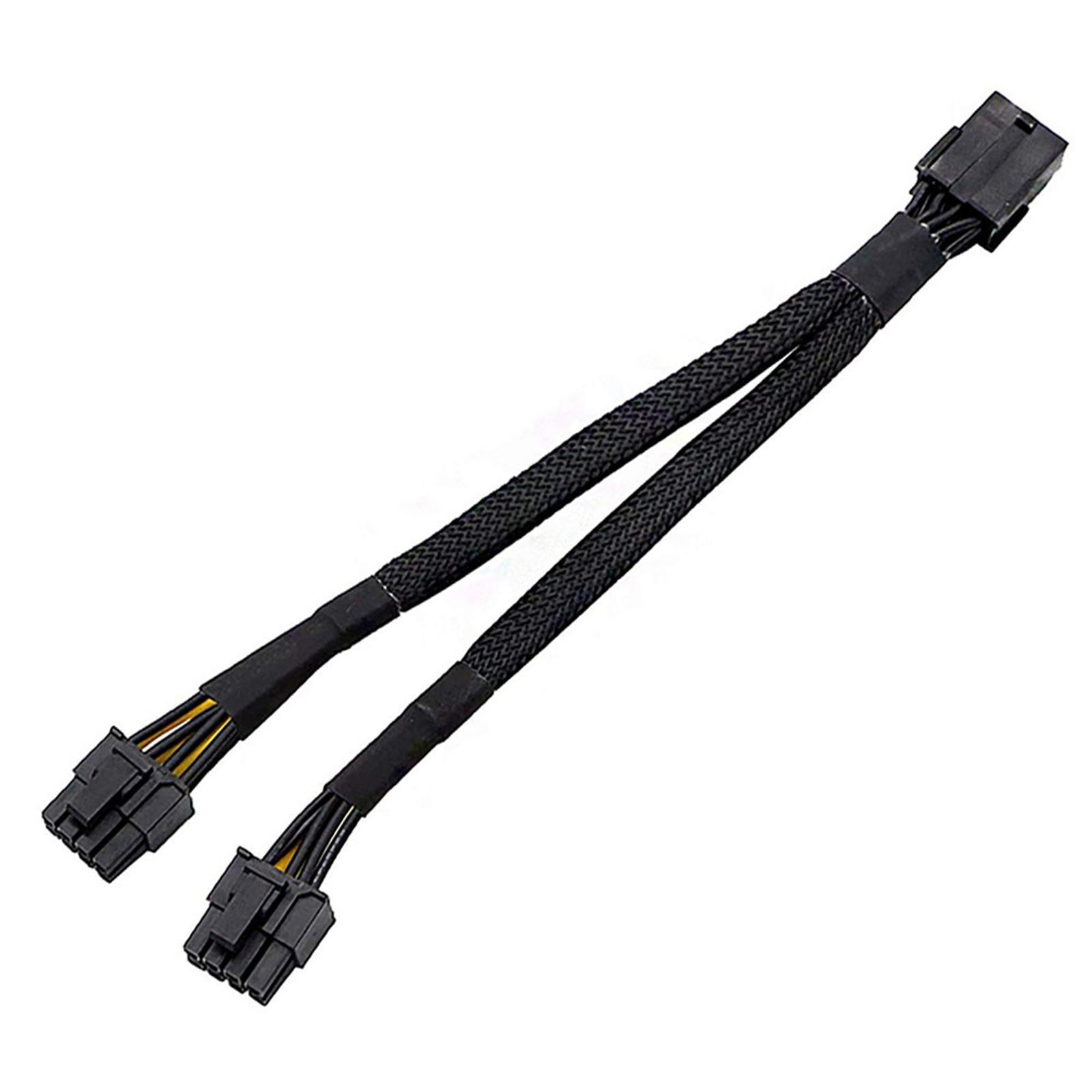 20cm Graphics Card GPU Female 8 Pin to Dual 8 Pin 6+2 Pin Male Splitter PCI-E PCIe Power Cable Tinned copper wire durable material