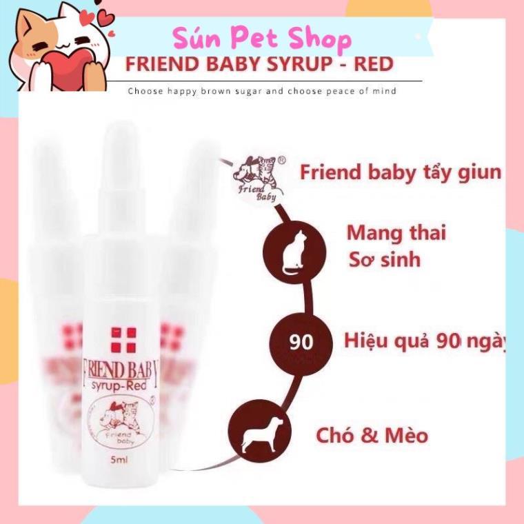 Siro uống chống giun sán cho chó mèo Friend Baby 5ml