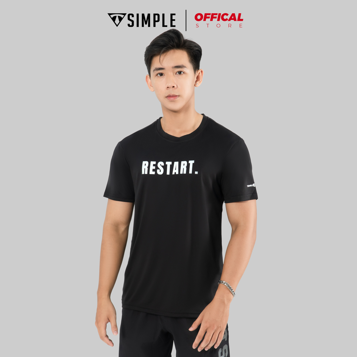 Áo Thể Thao Nam TSIMPLE cổ tròn tay ngắn tập gym vải thun lạnh thoáng mát co giãn chuẩn form MSSAHP5