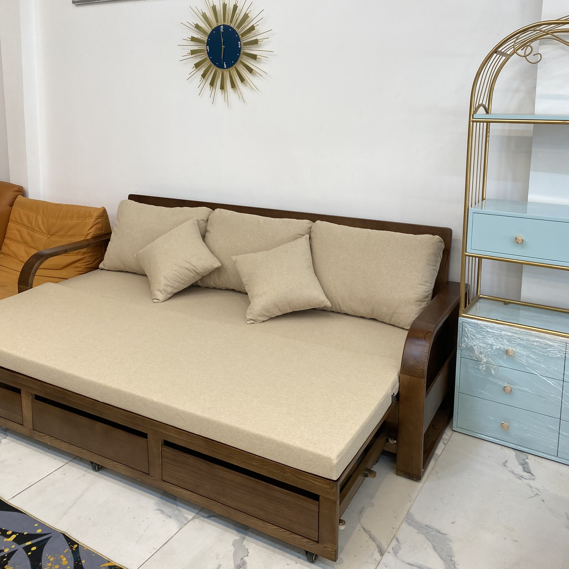 Sofa Giường Gỗ Thông Minh Kéo Dài Adora - NTMT002