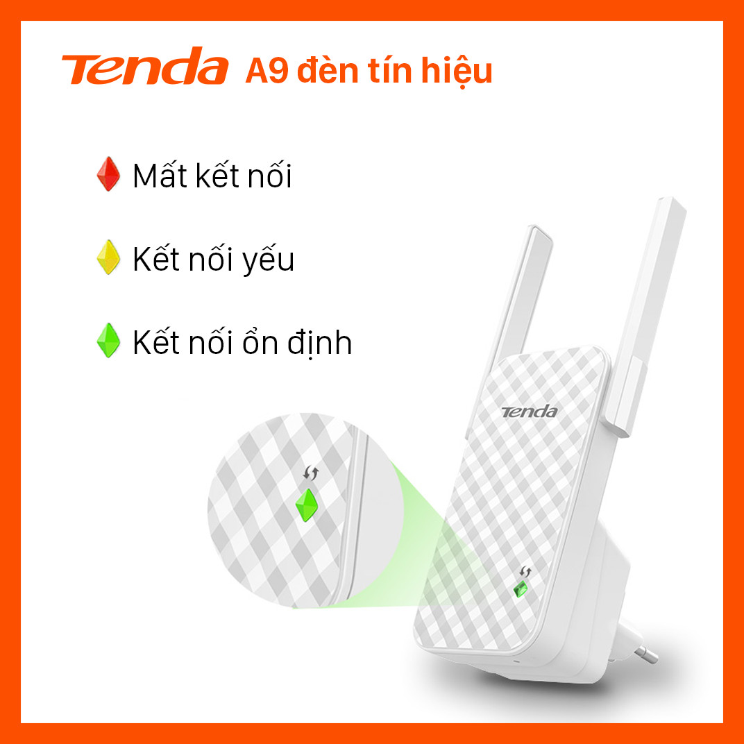 Hình ảnh Bộ kích sóng Wifi Tenda A9 Chuẩn N 300Mbps - Hàng Chính Hãng