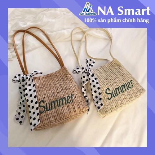 Túi Cói Đi Du Lịch Summer Kèm Nơ Sang Chảnh