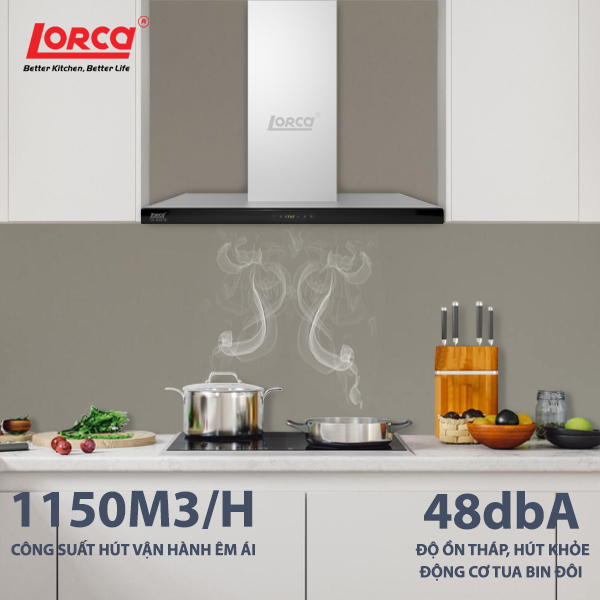 Máy Hút Mùi Chữ T LORCA TA 6007E - Hàng Chính Hãng Cao Cấp Sức Hút Lớn Tiết Kiệm Điện Chống Ồn