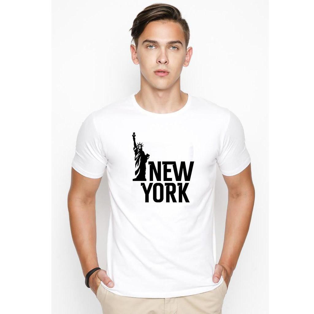 Áo thun nam in hình New York đẹp cao cấp