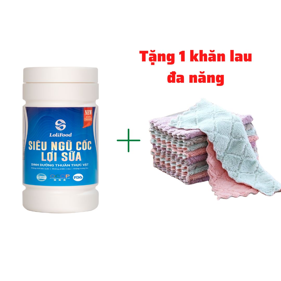 Ngũ cốc dinh dưỡng lợi sữa cao cấp LoliFood (Hộp 500gr), Kèm quà tặng - Tăng tiết sữa, bé tăng cân đều, giúp bé thông minh, sức đề kháng cao