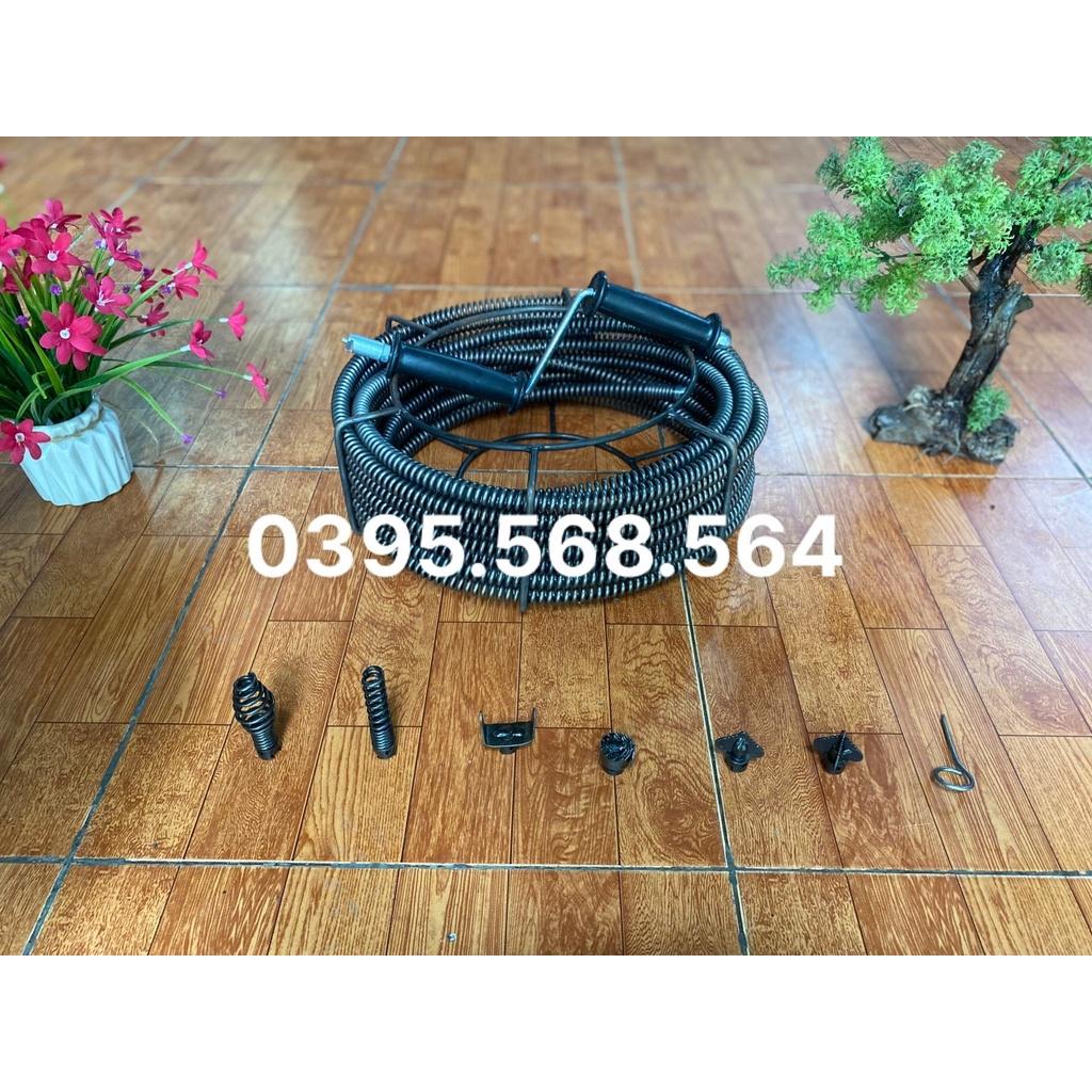 Dây thông cống 15M+ 6 đầu thông + tay quay