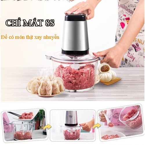 Máy Xay Thịt Cối Thủy Tinh BST-3124 - Hàng Chính Hãng