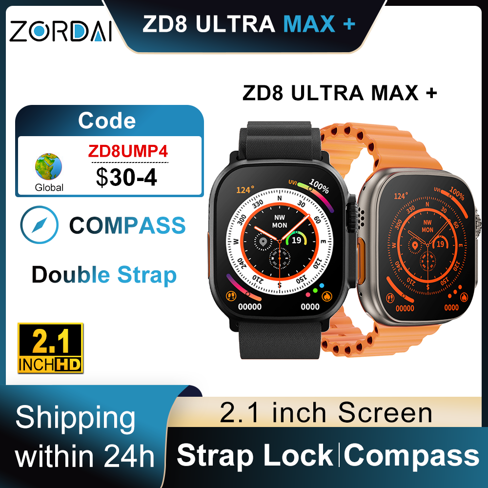 Đồng hồ thông minh ZD8 Ultra Max Plus Ultra Series 8 Ultra Men Màn hình 2.2 inch La bàn Gọi Bluetooth NFC IP68 Đồng hồ thông minh chống nước