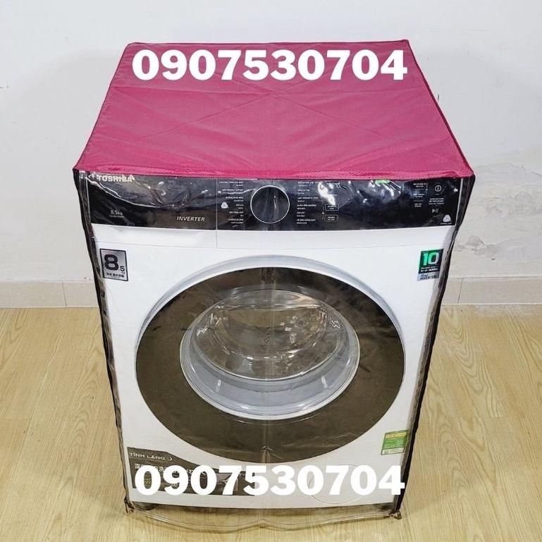 Áo Trùm Máy Giặt Cửa Trước Lồng Ngang Vải Dù Tổ Ong Nhựa Trong Cao Cấp Bền Chống Nắng Mưa 5 6 7 8 9 10 11 12 13 14 kg