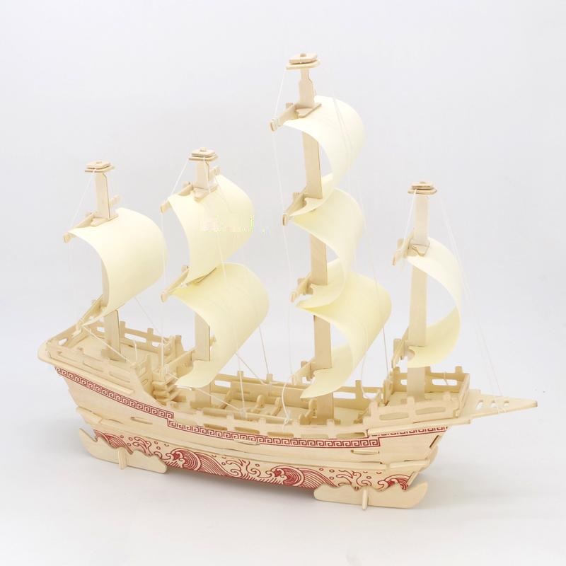 Đồ chơi lắp ráp gỗ 3D Mô hình Thuyền Thương Gia Merchant Ship