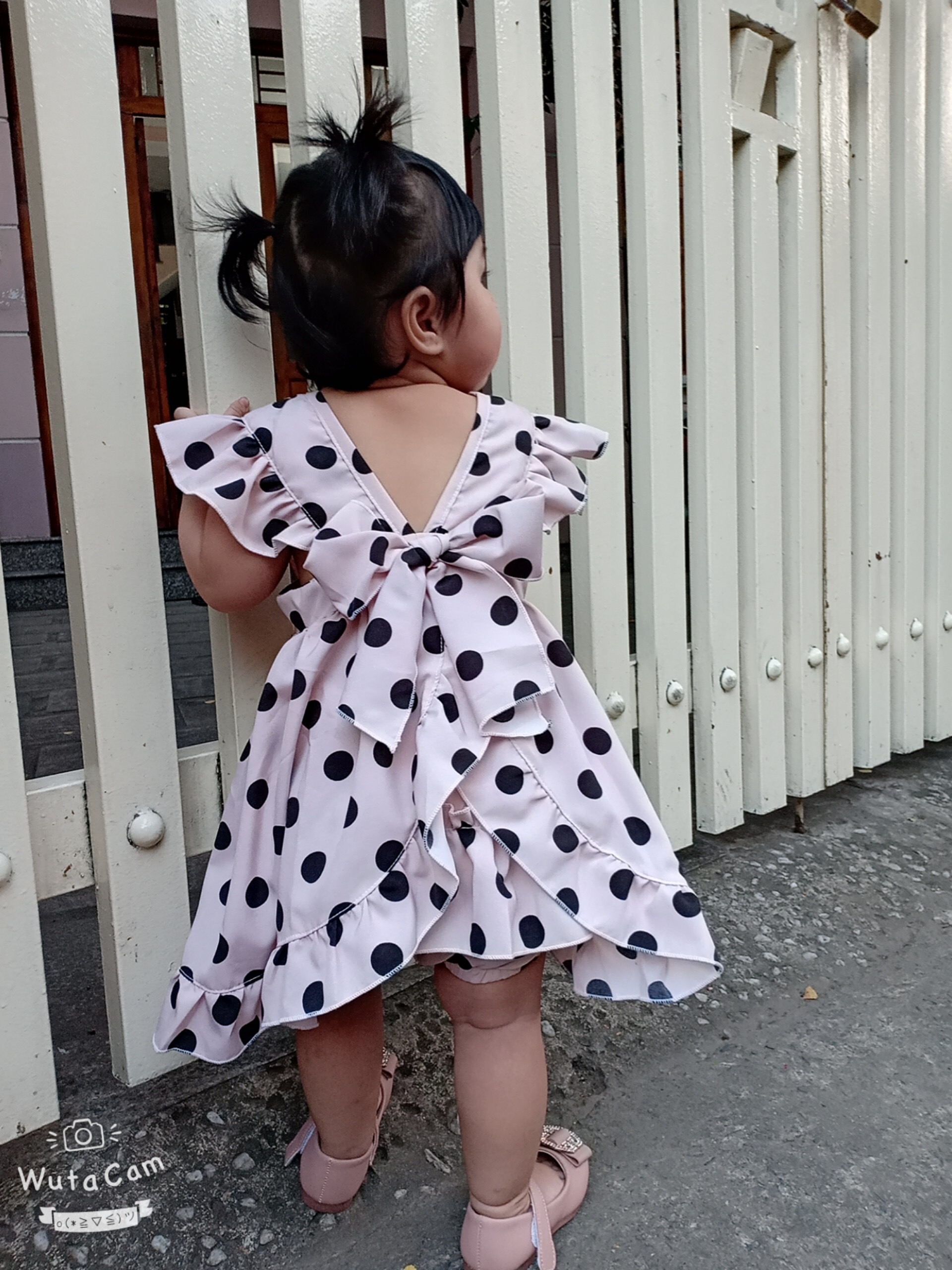 Bộ Váy Chấm Bi Bé Gái Sơ Sinh Đến 12kg, Đầm Lolita Bé Gái Chất Đũi + Lụa Mát Rượi [S011