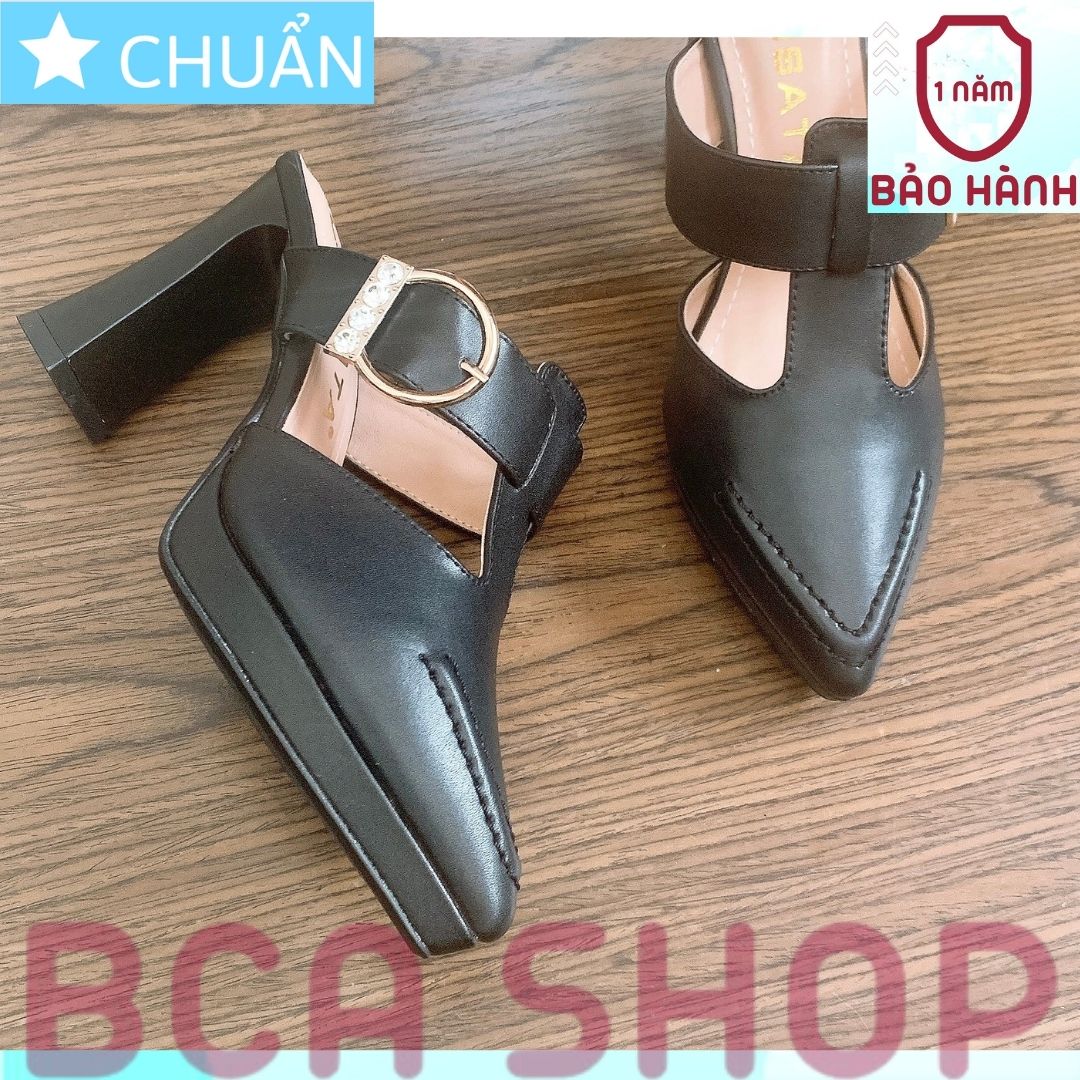 Giày cao gót nữ hở mũi 8p RO515 ROSATA tại BCASHOP đế đúp mang êm chân và tôn dáng cực kì - màu đen