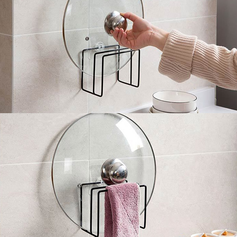 Giá để vung xoong - thớt đa năng nhà bếp, dùng miếng dán, không cần khoan