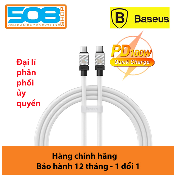 Cáp sạc nhanh, truyền dữ liệu PD 100W, Ba-se-us CoolPlay Series Fast Charging Data Cable Type-C to Type-C 100W với chất liệu có độ bền cao, độ dẻo dai và công nghệ sạc nhanh Power Delivery - Hàng chính hãng