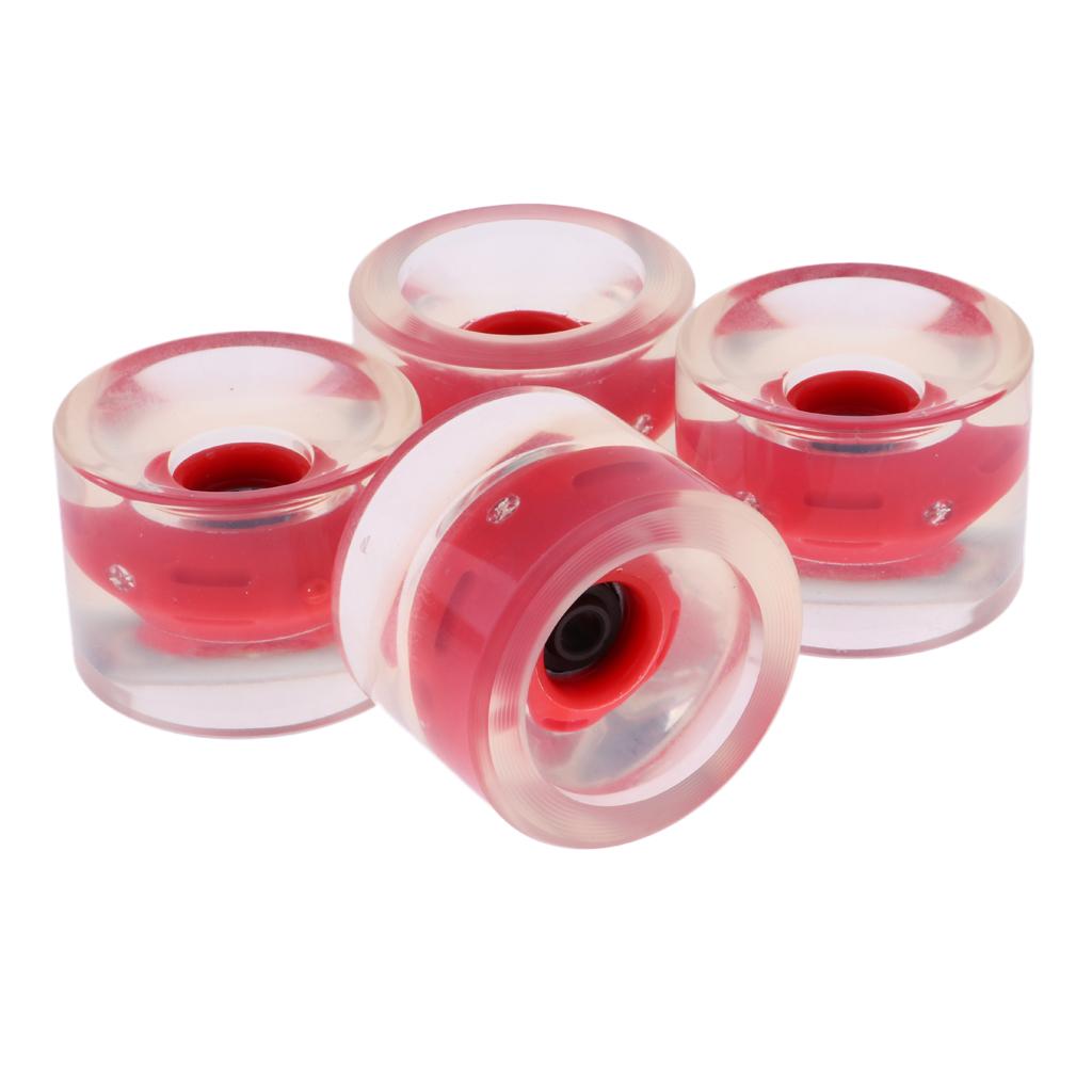 4pcs Longboard Light Up Wheels Skateboard Cruiser Repair Rebuilding White