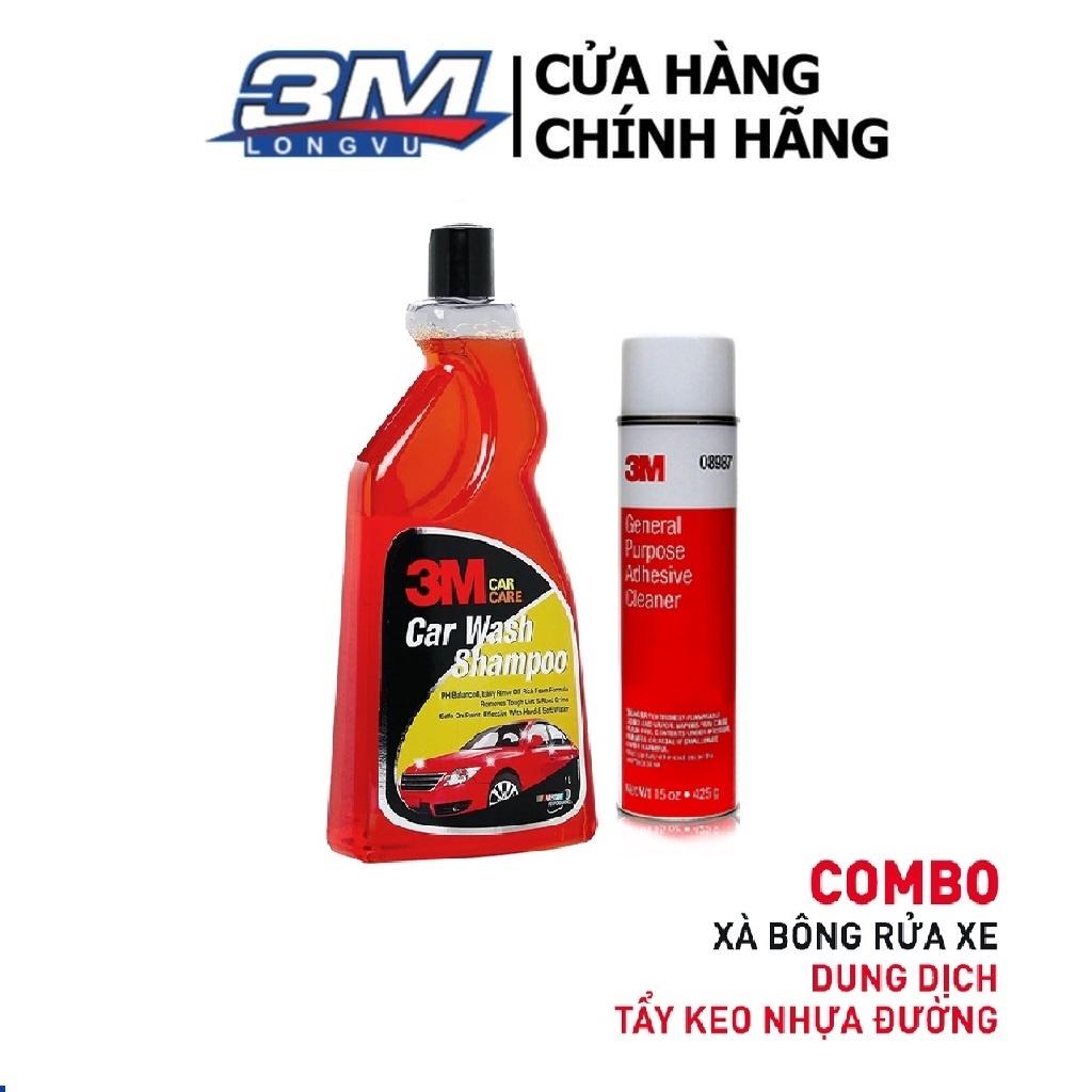 Combo Dung Dịch Tẩy Keo, Nhựa Đường 3M 08987 425g Và Xà Bông Rửa Xe 3M Car Wash Shampoo 1L - 3M Long Vu