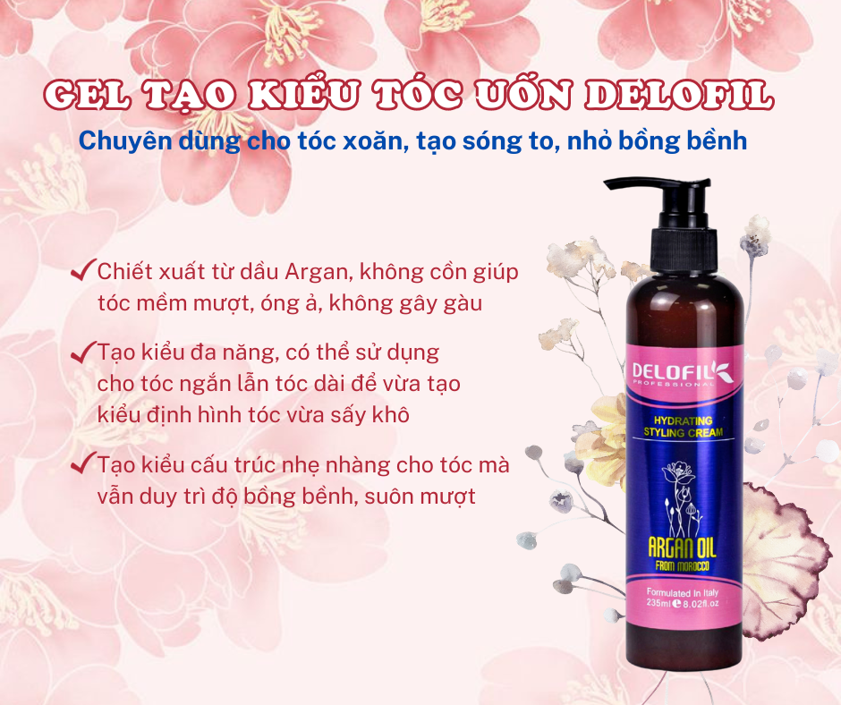 Gel mềm dưỡng tạo kiểu tóc xoăn Delofil